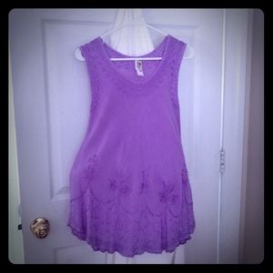 Lavender Boho Embroidered top